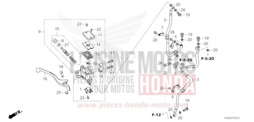 FRONT BRAKE MASTER CYLINDER (MSX GROM A) MSX125AR de 2024
